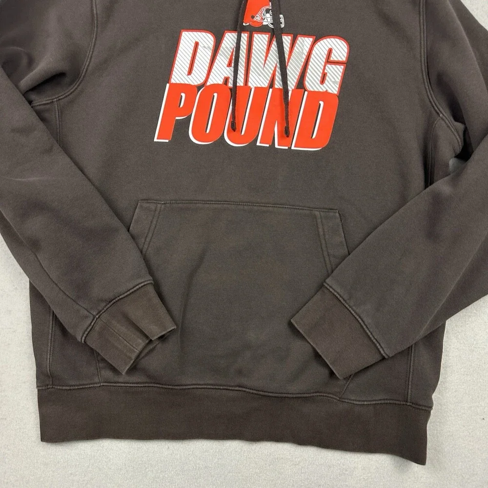 Cleveland Browns Hoodie Men Medium Brown Orange Nike Dog Pound Sweatshirt M